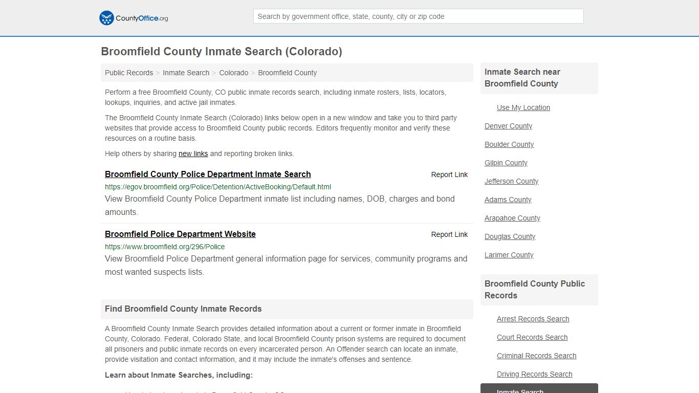 Inmate Search - Broomfield County, CO (Inmate Rosters ...