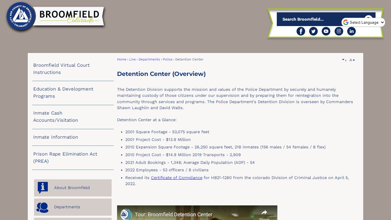 Detention Center (Overview) - Broomfield